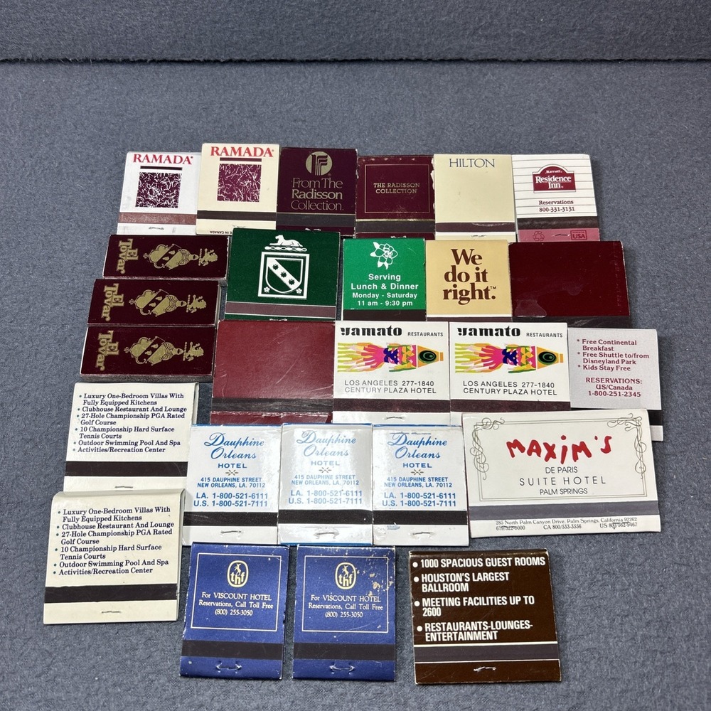 Lot of 26 Vintage Hotel Matchbooks Collectible Advertising Ephemera USA - Picture 3 of 5